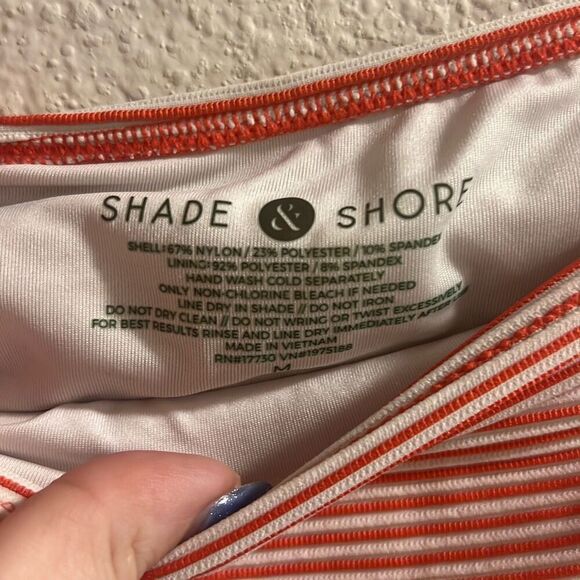 ✨Shade & Shore Textured Stripe Light Lift Two-Piece Halter Bikini Sz 34C & M✨ - Picture 12 of 14